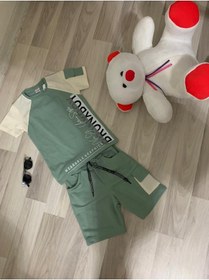 Resim Modalı Çocuk Cicipolo Cp005 Şortlu Erkek Takım Su Yeşili - Krem 