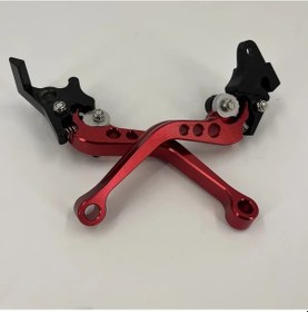 Resim Gateesat Kırmızı Motor Bisiklet Ve Scooter İçin Ayarlanabilir Alüminyum Fren Kolu 