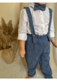 Resim Miababy Papyonlu Fitilli Üçlü Takım İndigo 