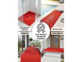 Resim Bal Petek Pvc Paspas Islak Zeminlerde Kaydırmaz Iç Dış Mekan Banyo Duş Lavabo Havuz Kenarı Halısı 