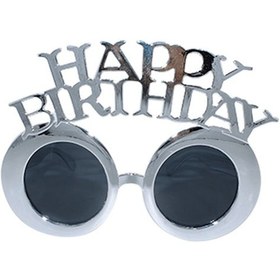 Resim Parti Gözlük Gümüş Happy Bırthday 