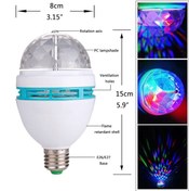 Resim Derwell Yeni 2023 Renkli Disko Ampülü Hareketli 360 Derece Dönen Disco Topu Led Disko Dönen Ampul 