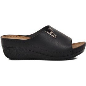 Resim Ayakmod 38-973 Siyah Kadın Dolgu Topuk Terlik 001 