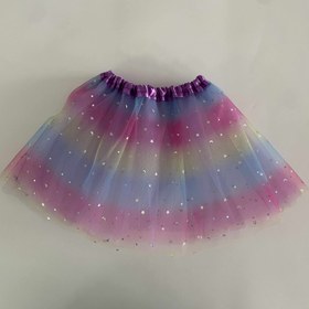 Resim Çocukların Parıltılı Yıldız ve Ay Payetli Tutu Etek - Renkli, Parıltılı Polyester Kısa Etek Performanslar, Partiler ve Özel Günler İçin, Parti Etek | Canlı Tasarım | Parıltılı Dokulu, Tutu Etek, Pilsiz 