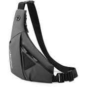 Resim 1pc Naylon Erkek Spor Sling Çantası, Ayarlanabilir Omuz ve Bel Çantası, Casual Crossbody Göğüs Çantası, Outdoor, Seyahat, Spor Salonu - El Yıkamalı 