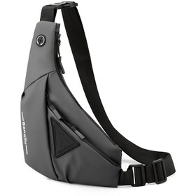Resim 1pc Naylon Erkek Spor Sling Çantası, Ayarlanabilir Omuz ve Bel Çantası, Casual Crossbody Göğüs Çantası, Outdoor, Seyahat, Spor Salonu - El Yıkamalı 
