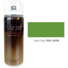 Resim Motip Carat Akrilik Sprey Boya Açık Yeşil Parlak 400 Ml - Ral6018 