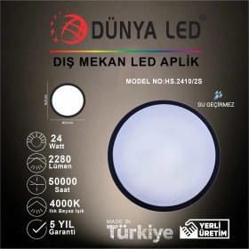 Resim Dünya LED HS.2410/2-S 24W Siyah Kasa LED Glob Armatür 4000K Ilık Beyaz Işık 