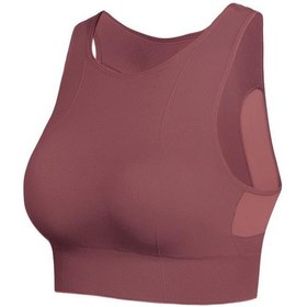 Resim Tuğla Kırmızısı Spor Sutyeni İç Çamaşırı Kadın Orta Dikişsiz Örgü Sırtlı Spor Sutyeni Yelek Kırmızı 
