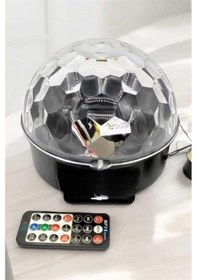 Resim Bluetooth Ve Uzaktan Kumandalı Çok Renkli Masaüstü Disko Topu Siyah 
