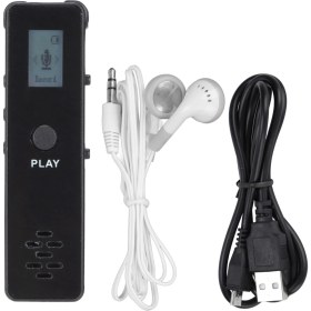 Resim Dijital Ses Kaydedici Gürültü Azaltma Stereo Ekran Ses Kayıt Cihazı Mp3 Oynatıcılısiyah (Yurt Dışından) 
