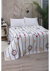 Resim Çarşafı Lastikli Tek Kişilik Pike Yatak Örtüsü 170 X 230 Beyaz 