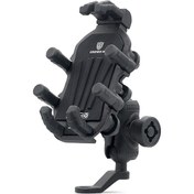 Resim Springsun Motosiklet Telefon Tutucu, Yansıta Tipi, Ayarımsız, Çarpma Emici, Anti-kaçırma Kilitli, Nilon Ve Alüminyum Alaşımı 