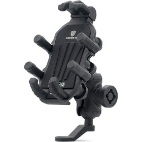 Resim Springsun Motosiklet Telefon Tutucu, Yansıta Tipi, Ayarımsız, Çarpma Emici, Anti-kaçırma Kilitli, Nilon Ve Alüminyum Alaşımı 