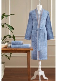 Resim Özdilek Colorado Maskülen Kimono Bornoz L - Açık Mavi Açık Mavi 