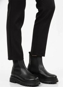 Resim Siyah Cilt Kürklü Kolay Giyilebilir Kaymaz Kadın Chelsea Bot 473093 Z Siyah 