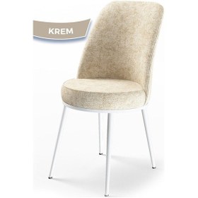 Resim Canisa Nil Serisi 70x110 Sabit Mutfak Masası Takımı Beyaz Mermer Desen Masa 4 Krem Sandalye Masa Beyaz Mermer Desen Sandalye Krem 