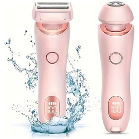 Resim Fochsia Pembe 2si 1 Arada Kadın Tüy Alma Makinesi Usb Şarj Bikini Bacak Yüz 