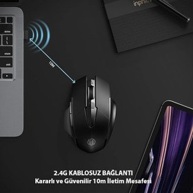 Resim Polham 2.4G 500mAh Şarj Edilebilir Süper Sessiz Gaming, Oyuncu Mouse, Ergonomik Tasarımlı Mouse 
