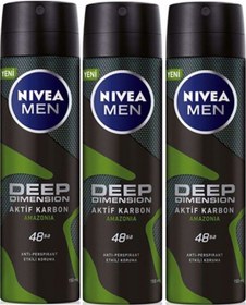 Resim Men Deep Dimension Aktif Karbon Amazonia Erkek Deodorant 150 Ml X 3 