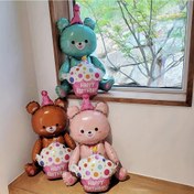Resim 1 adet 78.74cm Ayı Şeklinde Alüminyum Folyo Balon, Doğum Günü, Noel, Cadılar Bayramı, Şükran Günü, Sevgililer Günü Hediyeleri için Şarj Edilmemiş Parti Süslemesi, Ayı Ev Dekoru 