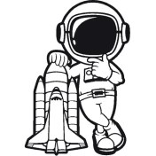 Resim Kumraldede Astronot Temalı (Oto-Motor-Laptop-Duvar-Dekor) 10 x 15 cm 