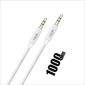 Resim Linktech A577 Örgülü 3.5mm Jack Aux Kablo-Beyaz 