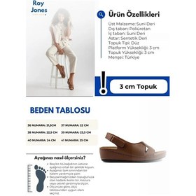 Resim Roy Jones 1817 Ortopedik Cırtlı Topuklu Plaj Kadın Sandalet 167800000339 13 Taba Taba 