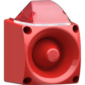 Resim Mesan Endüstriyel Led Işıklı Siren Kırmızı Gövde Turuncu 12-30vdc Ms 3050.3.10.12-30vdc 