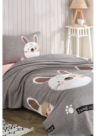 Resim Baskılı Pike Takımı Tek Kişilik Tavşancık A.kahve-gri-pembe A.kahve-gri-pembe 