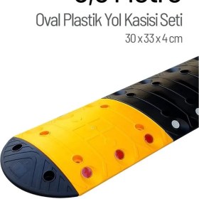 Resim İleri Trafik Oval Plastik Yol Kasisi Kapaklı Set - 9,5 Metre 