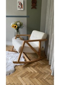 Resim Nini Sallanan Ahşap Berjer 