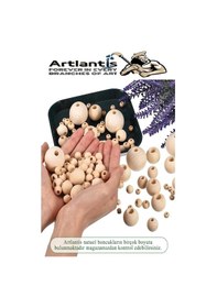 Resim Naturel Ahşap Boncuk 26mm 50 Li 1 Paket Ham Boyanabilir Ahşap Yuvarlak Doğal Boncuklar Takı Tasarım Ektinlik Kreş Okul 