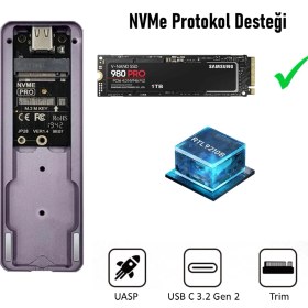 Resim JEYI i9-GTR M.2 NVMe SSD To USB 3.2 Gen2 Harici Taşınabilir SSD Kutusu 