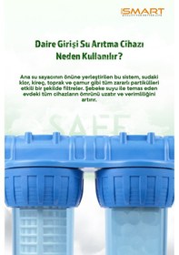 Resim Silifoz Filtreli Kireç Önleyici 2li Daire Girişi Su Arıtma Cihazı 