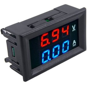 Resim Temiz Pazar Dijital Volt Akım Ölçer Dc 0-100v 10a Ampermetre Voltmetre 