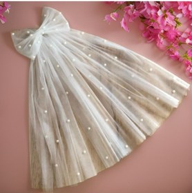 Resim bbays new trend Fiyonk Duvak After Parti Kep Bride - Gelin Gelinlik Için, Nikah, Duvağı,tül TOKALI İNCİLİ 