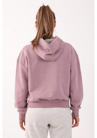Resim Maraton Sportswear Comfort Kadın Kapşonlu Uzun Kol Basic Lila Sweatshirt 21474-lila Lila 