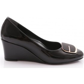 Resim Dgn 25326 Kadin Silver Taşli Tokali Dolgu Taban Ayakkabi 25326-2428-R1643 Siyah 