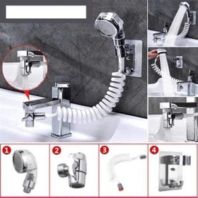 Resim Pi İthalat Ayarlanabilir Hortumlu Hareketli Banyo Mutfak Lavabo Musluk Duş Başlığı 