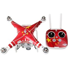 Resim Djı Phantom 3 Quadcopter Ve Uzaktan Kumanda Ve Pil İçin 4d İmitasyon Karbon Fiber Pvc Su Direnci Etiket Kiti Çin Bayrağı Deseni Diğer 
