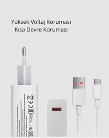 Resim Flzdgnkr 120w Süper Hızlı Şarj Adaptörü Type-c Kablo Dahil, Yüksek Voltaj Korumalı 