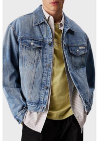 Resim Calvin Klein Erkek Kot Ceket Lv04rb794g Ube Mavi Mavi 