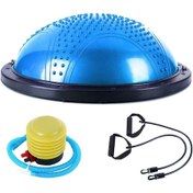 Resim Miyang Dikenli Masaj Nokta Bosu Ball, Denge Yarım Pilates & Yoga Topu Mavi 
