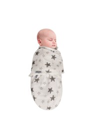 Resim Sevi Bebe Beyaz Organik Müslin Bebe Kundağı Art-306 Uzay Desen 