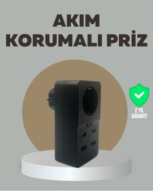 Resim Epilons Akıllı Akım Dengelemeli Priz 2500W 4 USB Type C Çıkışlı 
