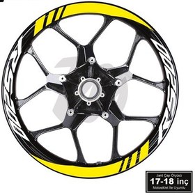 Resim Bajaj Rs200 Geniş Jant Sticker Modeli 16'lı Sarı Beyaz 