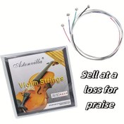 Resim AV10 Professional Violin Strings - Steel Core, Polished Finish - Set of 4 Strings with Individual Packaging 