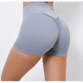 Resim Sportif Kadın Bisiklet Egzersiz Tayt Şort Gri 