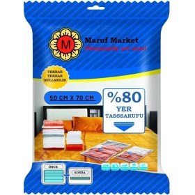 Resim Home Yüksek Kaliteli Vakumlu Poşet (S) 50 cm x 70 cm - Çevirmeli & Mavi Kapak - Vakumlu Hurç 